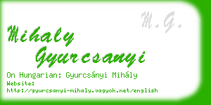 mihaly gyurcsanyi business card